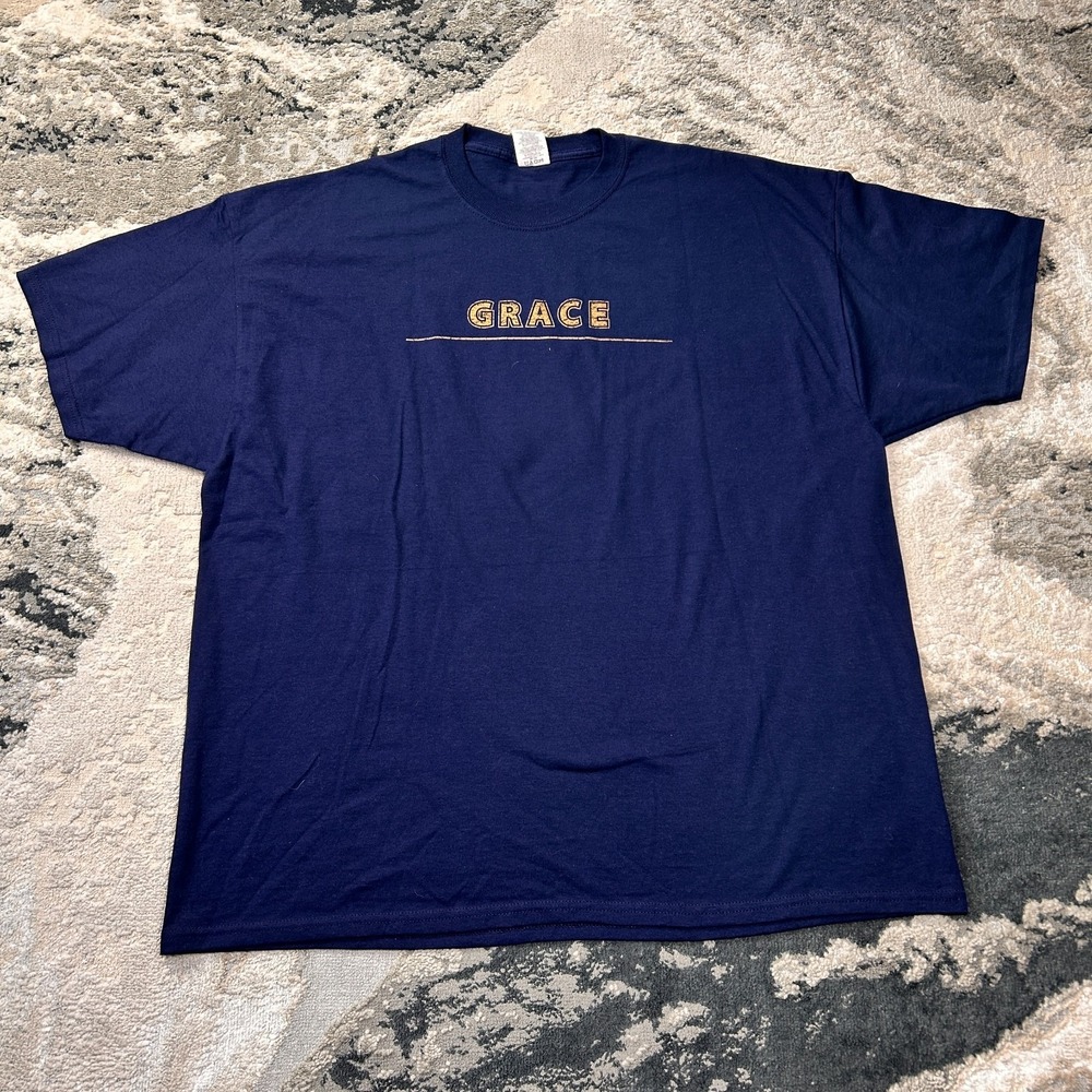 Jerzees Jesus Tee Sz 2x Blue National Christian College Athletic Association